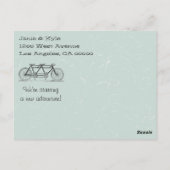 Carte Postale Bicyclette construite pour deux se mariant (Dos)