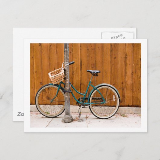 Carte Postale Bicyclette cyclisme clôture cyclable (Devant / Derrière)