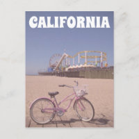 Bicyclette Pier Californie Père Noël Monica Beach
