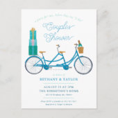 Carte Postale Bicyclette pour deux couples Douche Invitation Car (Devant)