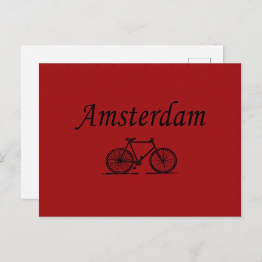 Carte Postale Bicyclette rétro Amsterdam (Devant / Derrière)