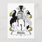 Carte Postale Biddle Family Crest (Devant)