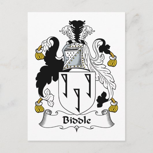 Carte Postale Biddle Family Crest (Devant)