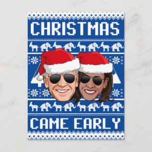 CARTE POSTALE BIDEN HARRIS : NOËL EST VENU TÔT