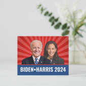 Carte Postale Biden Harris Photo - 2024 étoile - Bleu Bleu Blanc (Debout devant)