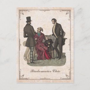 Carte Postale Biedermeier de mode vintage Gentlemen Texte person