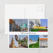 Carte Postale Biélorussie Grodno Cityscape (Devant / Derrière)
