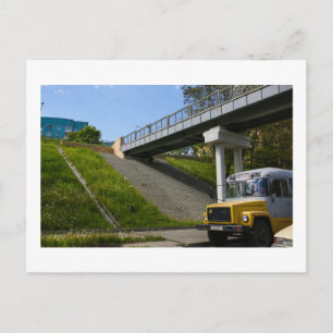 Carte Postale Biélorussie Grodno vieux bus rétro soviétique