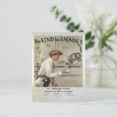 Carte Postale Bien-être animal vintage (Debout devant)