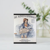 Carte Postale Bien-être animal vintage (Debout devant)