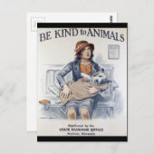Carte Postale Bien-être animal vintage (Devant / Derrière)
