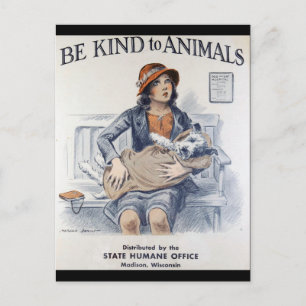 Carte Postale Bien-être animal vintage