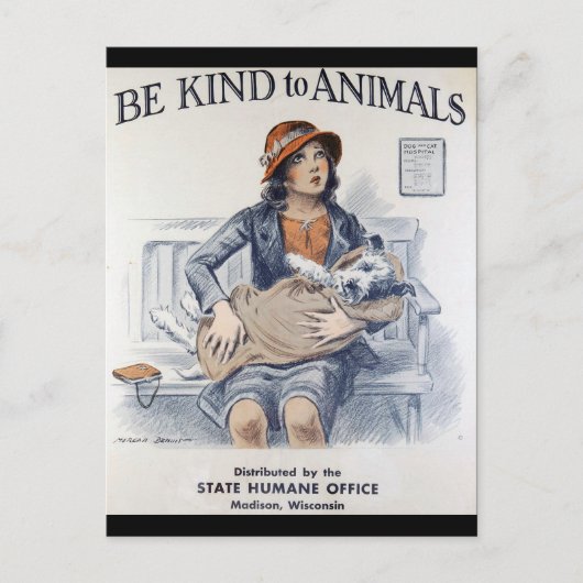 Carte Postale Bien-être animal vintage (Devant)