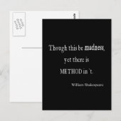 Carte Postale Bien Être Folie Pourtant Méthode Citation Shakespe (Devant / Derrière)