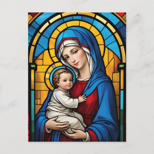 Carte Postale Bienheureuse Mère Marie et Bébé Jésus - Vierge Mar (Devant)