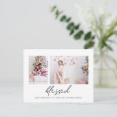 Carte Postale Bienheureux 2 Photos Script Noël (Debout devant)