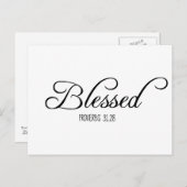 Carte Postale Bienheureux Proverbes 31 Versets de la Bible (Devant / Derrière)