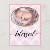 Bienheureux Script rose Nouveau-né bébé fille phot