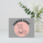 Carte Postale Bientôt bébé en rose (Debout devant)