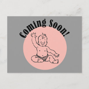 Carte Postale Bientôt bébé en rose