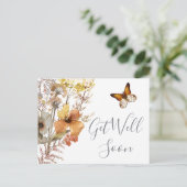 Carte Postale Bientôt rétabli aquarelle fleur sauvage (Debout devant)