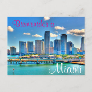 Carte Postale Bienvenidos a Miami Postcard