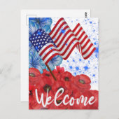 Carte Postale Bienvenue 4 juillet    (Devant / Derrière)