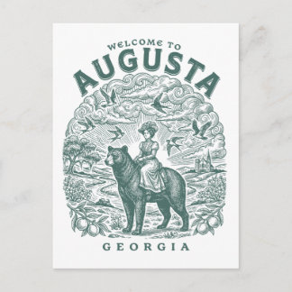 Carte Postale Bienvenue à Augusta Géorgie Style Vintage