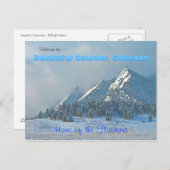 Carte Postale Bienvenue à Beautiful Boulder, Colorado (Devant / Derrière)