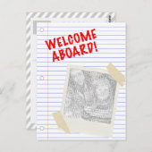 Carte Postale bienvenue à bord (Devant / Derrière)