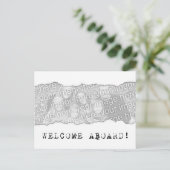 Carte Postale bienvenue à bord ! (déchirure de page) (Debout devant)