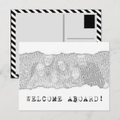 Carte Postale bienvenue à bord ! (déchirure de page) (Devant / Derrière)
