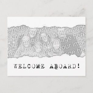 Carte Postale bienvenue à bord ! (déchirure de page)