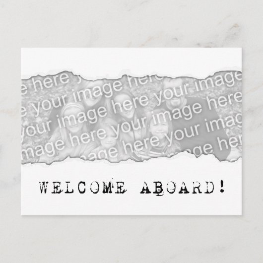 Carte Postale bienvenue à bord ! (déchirure de page) (Devant)