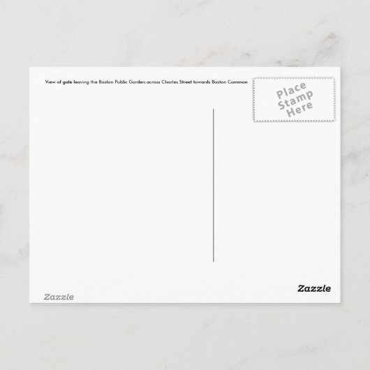 Carte Postale Bienvenue À Boston (Dos)