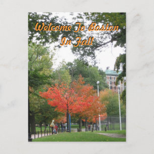 Carte Postale Bienvenue À Boston En Automne