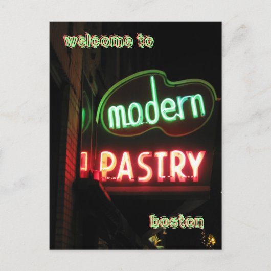Carte Postale Bienvenue à Boston - neon (Devant)