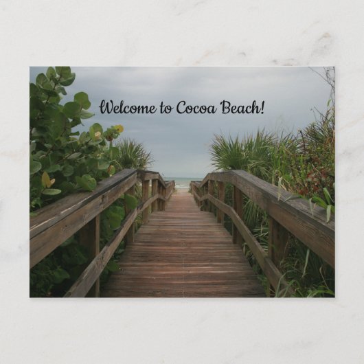 Carte Postale Bienvenue à Cocoa Beach, Floride! (Devant)