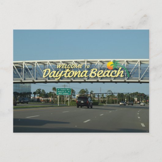 Carte Postale Bienvenue à Daytona Beach Floride (Devant)