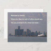 Carte Postale Bienvenue à Detroit (Devant / Derrière)
