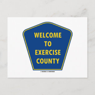 Carte Postale Bienvenue À Exercise County (Humour Des Signes Du