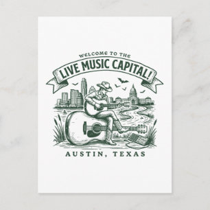 Carte Postale Bienvenue à la capitale de la musique en live Aust