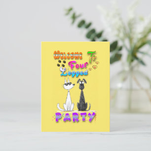 Carte Postale Bienvenue à la fête à quatre pattes