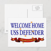 Carte Postale Bienvenue à la maison USS Defender (Devant / Derrière)