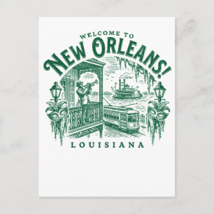 Carte Postale Bienvenue à La Nouvelle-Orléans, Louisiane