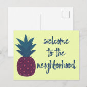 Carte Postale Bienvenue À L'Ananas Jaune Voisin (Devant / Derrière)