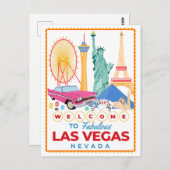 Carte Postale Bienvenue à Las Vegas City (Devant / Derrière)
