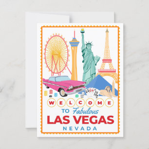Carte Postale Bienvenue à Las Vegas City