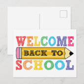 Carte Postale bienvenue à l'école (Devant / Derrière)