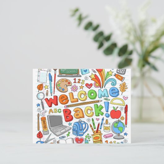 Carte Postale Bienvenue À L'École (Debout devant)